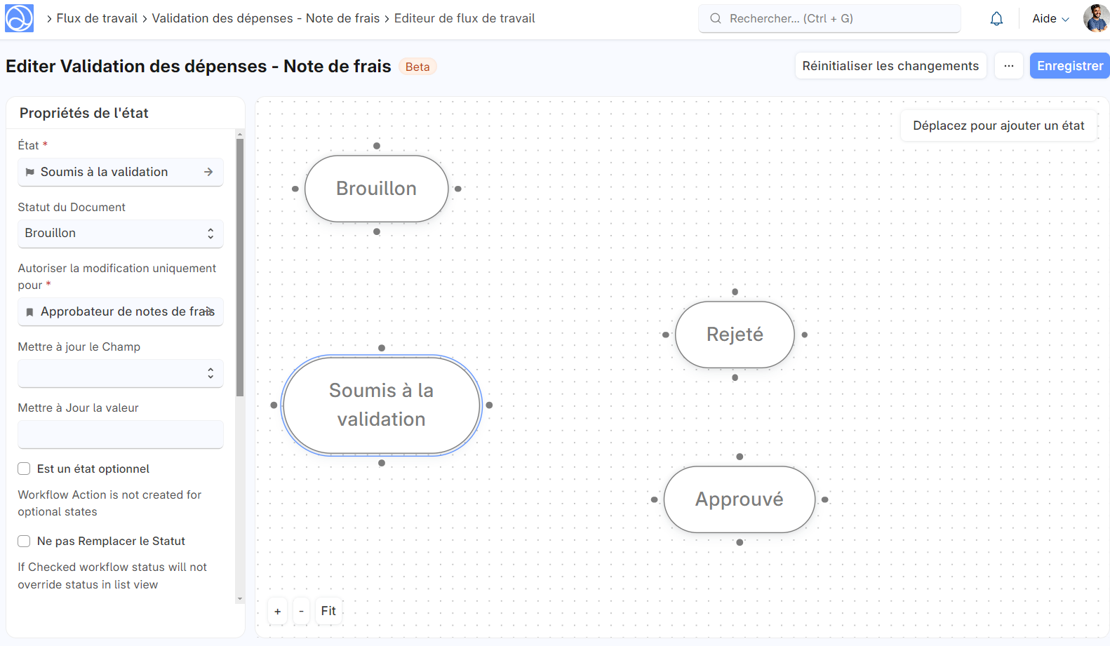 Cette image permet de visualiser les états de mon document.